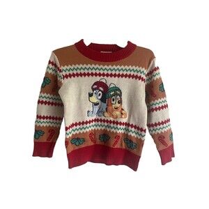 Bluey Bingo Christmas Sweater Kids Pullover Holiday Festive 18M